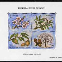 Monaco 1993 Seasons of the Almond Tree m/sheet containing set of 4 unmounted mint, SG MS 2113, Mi BL 57