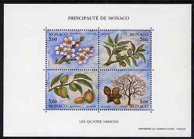 Monaco 1993 Seasons of the Almond Tree m/sheet containing set of 4 unmounted mint, SG MS 2113, Mi BL 57