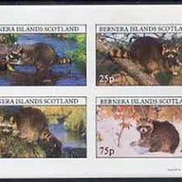 Bernera 1981 Racoons imperf,set of 4 values complete (10p to 75p) unmounted mint