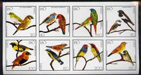 Iso - Sweden 1977 Birds (Red Bishop, Weaver, Cuban Finch, etc) imperf set of 8 values (20 to 350) unmounted mint