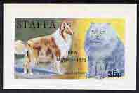 Staffa 1972 Pictorial imperf souvenir sheet (35p value) Cats & Dogs (Collie & Blue Persion) opt'd IBRA Munich 1973 unmounted mint