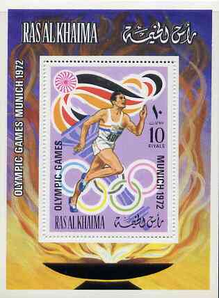 Ras Al Khaima 1972 Munich Olympics (Running) perf m/sheet unmounted mint, Mi BL 116A
