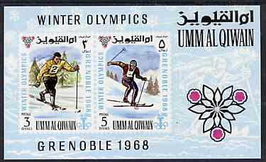 Umm Al Qiwain 1968 Grenoble Winter Olympic Games imperf m/sheet unmounted mint, Mi BL12