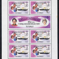 Tuvalu 1982 Royal Wedding sheetlet opt'd 'Tonga Cyclone Relief' unmounted mint, SG 187a