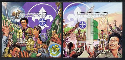 Libya 1982 75th Anniversary of Scouting set of two 500dh m/sheets unmounted mint (SG MS 1177) Mi BL 59A & 60A