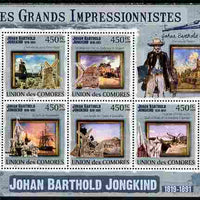 Comoro Islands 2009 The Impressionists - Johan Barthold Jongkind perf souvenir sheet unmounted mint
