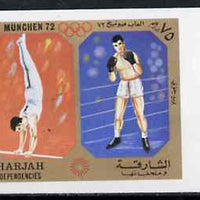 Sharjah 1972 Gymnastics & Boxing (75Dh) from Olympic Sports imperf set of 10 unmounted mint, Mi 948B