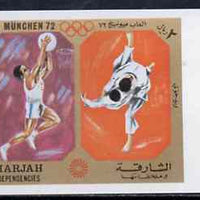 Sharjah 1972 Basketball & Judo (2R) from Olympic Sports imperf set of 10 unmounted mint, Mi 950B