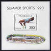 Tanzania 1993 High Jump 300s m/sheet unmounted mint, SG MS 1513, Mi BL 212