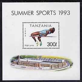 Tanzania 1993 High Jump 300s m/sheet unmounted mint, SG MS 1513, Mi BL 212