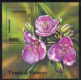 Tanzania 1994 Tropical Flowers unmounted mint m/sheet, SG MS 1924, Mi BL 263