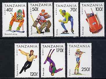 Tanzania 1994 Lillehammer Winter Olympic Games unmounted mint set of 7, SG 1737-43, Mi 1705-11*