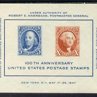 United States 1947 US Stamp Centenary m/sheet unmounted mint SG MS 945