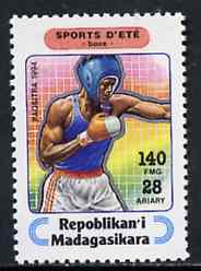 Madagascar 1994 Boxing 140f + 28 from Sports set of 7, Mi 1710 unmounted mint