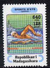 Madagascar 1994 Swimming 640f + 128 from Sports set of 7, Mi 1713