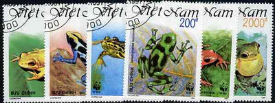 Vietnam 1991 WWF - Frogs set of 6 values (1 x 3000D value) very fine cto used, Mi 2344-49*