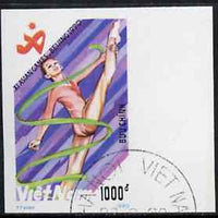Vietnam 1990 Gymnastics 1000d IMPERF,from Asian Games set of 7 very fine cto used (from very limited printing) Mi 2208*