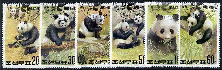 North Korea 1991 Phila Nippon 91 Stamp Exhibition (Giant Pandas) complete set of 6 very fine cto used, SG N3019-24*
