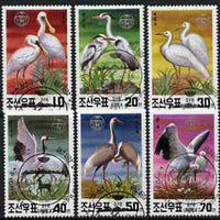 North Korea 1991 Endangered Birds (Herons, Storks, etc) set of 6 very fine cto used, SG N3028-33*