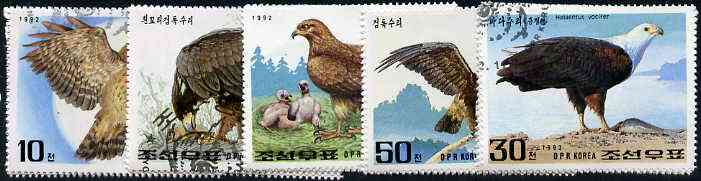 North Korea 1992 Birds of Prey complete set of 5 very fine cto used, SG N3112-15*