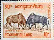 Laos 1965 Bulls in Combat 10k from Laotian Pastimes set unmounted mint, SG 174*