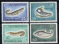 Laos 1967 Fishes complete set of 4 unmounted mint, SG 211-14*
