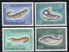 Laos 1967 Fishes complete set of 4 unmounted mint, SG 211-14*