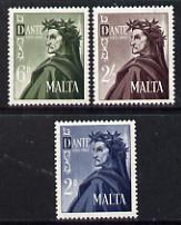 Malta 1965 700th Birth Anniversary of Dante, SG 349-51*