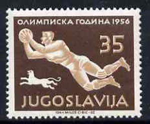 Yugoslavia 1956 Football 35d from Olympic Games set of 8 unmounted mint, SG 839, Mi 808