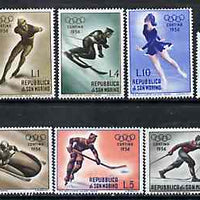 San Marino 1955 Cortina Winter Olympic Games unmounted mint set of 10, SG 496-505, Mi 535-44