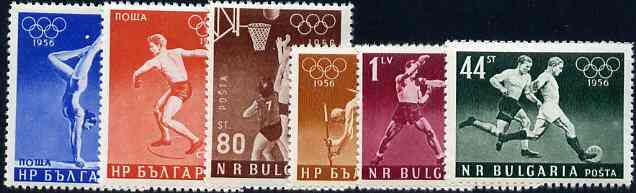 Bulgaria 1956 Melbourne Olympic Games unmounted mint set of 6, SG 1028-33, Mi 996-1001