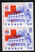 Tuvalu 1988 Red Cross 40c imperf vert pair unmounted mint, as SG 519