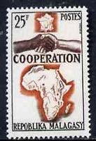 Malagasy Republic 1964 French, African & Malagasy Co-operation 25f unmounted mint, SG 86