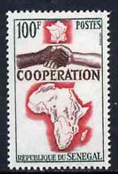 Senegal 1964 French, African & Malagasy Co-operation 100f unmounted mint, SG 286