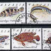 Tanzania 1992 Fishes complete set of 7 fine cds used, SG 1136-42*