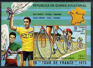 Equatorial Guinea 1973 'Tour de France' Cycle Race imperf m/sheet very fine cto used, Mi BL 73