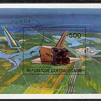 Central African Republic 1981 Conquest of Space (Space Shuttle) perf m/sheet cto used, SG MS 756