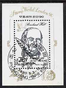 North Korea 1990 'Stamp World London 90' Exhibition m/sheet (Rowland Hill) fine cto used, SG MS N2957