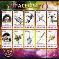 Rwanda 2010 Spacecraft #01 perf sheetlet containing 10 values unmounted mint
