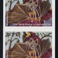 Zambia 1989 Horseshoe Bat K2.85 imperf pair unmounted mint (as SG 573)