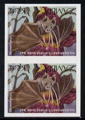Zambia 1989 Horseshoe Bat K2.85 imperf pair unmounted mint (as SG 573)