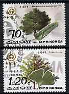 North Korea 1992 Trees (70ch & 1w20) from World Environment Day set of 8 fine cto used, SG N3204 & 3206*