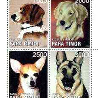 Timor (East) 1999 Dogs perf sheetlet containing complete set of 8 unmounted mint