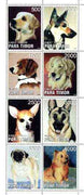 Timor (East) 1999 Dogs perf sheetlet containing complete set of 8 unmounted mint