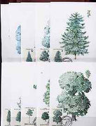 Rumania 1994 Trees the set of 10 maximum-cards each with the appropriate stamps and each with special illustrated 'leaf' cancellation