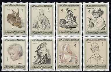 Austria 1969 Bicentenary of Albertina Art Collection unmounted mint set of 8, SG 1559-66