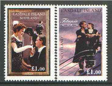 Easdale 1998 Scenes from the Film 'Titanic' set of 2 x £1 values unmounted mint*