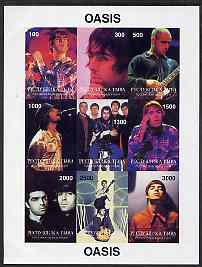 Touva 1998 Oasis (Pop Group) imperf sheetlet containing complete set of 9 values