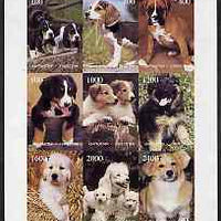 Kyrgyzstan 1998 Dogs imperf sheetlet containing complete set of 9 values