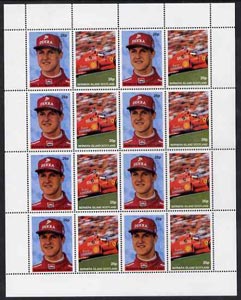 Bernera 1997 Michael Schumacher perf sheetlet containing 8 se-tenant pairs (as 25969) unmounted mint